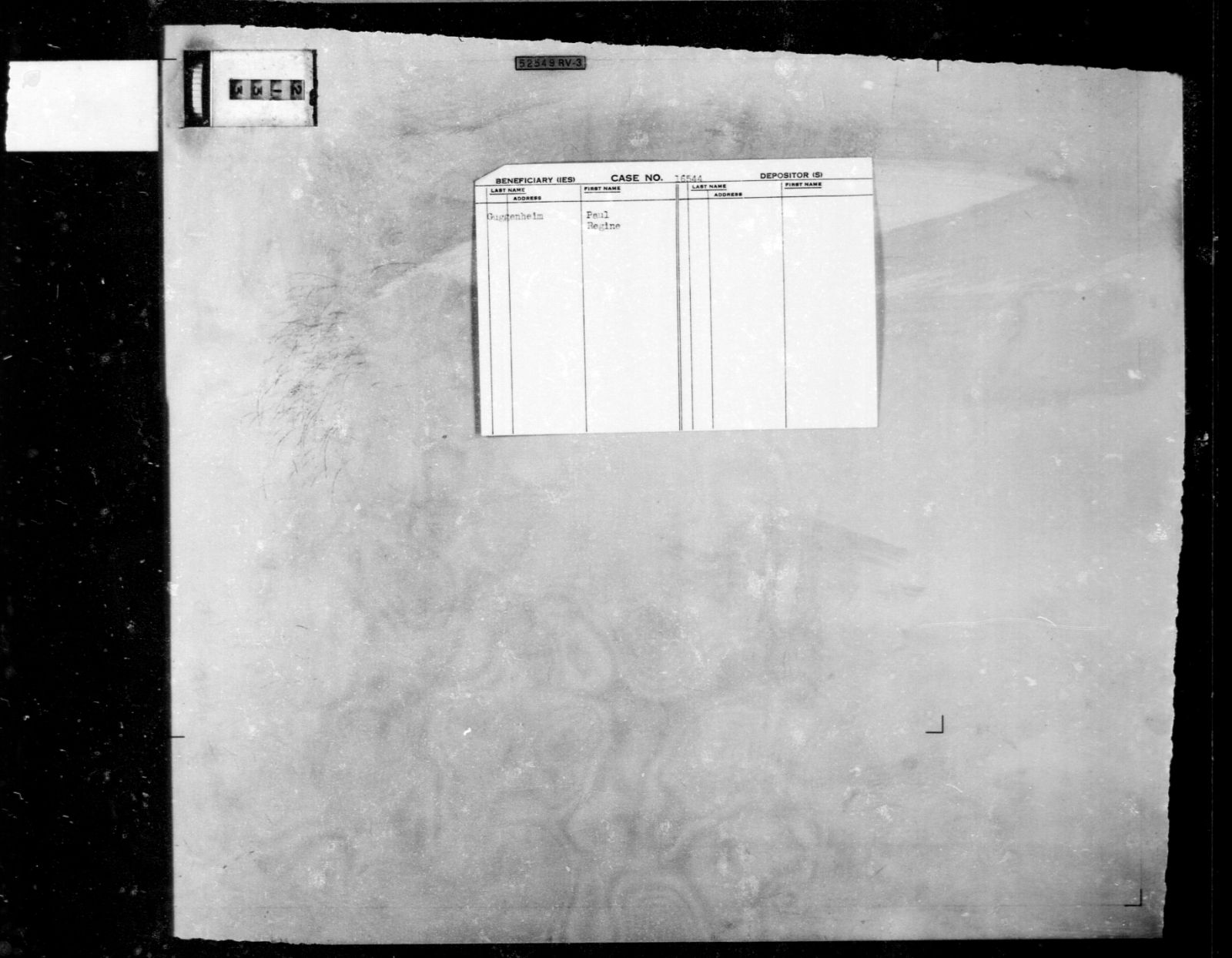 Relief case card No. 16544 — Refugee aid file